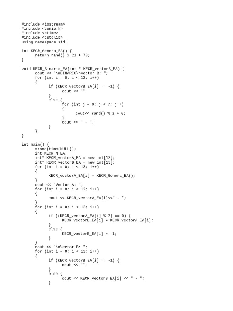 C++ Random Vector Generation and Output | PDF