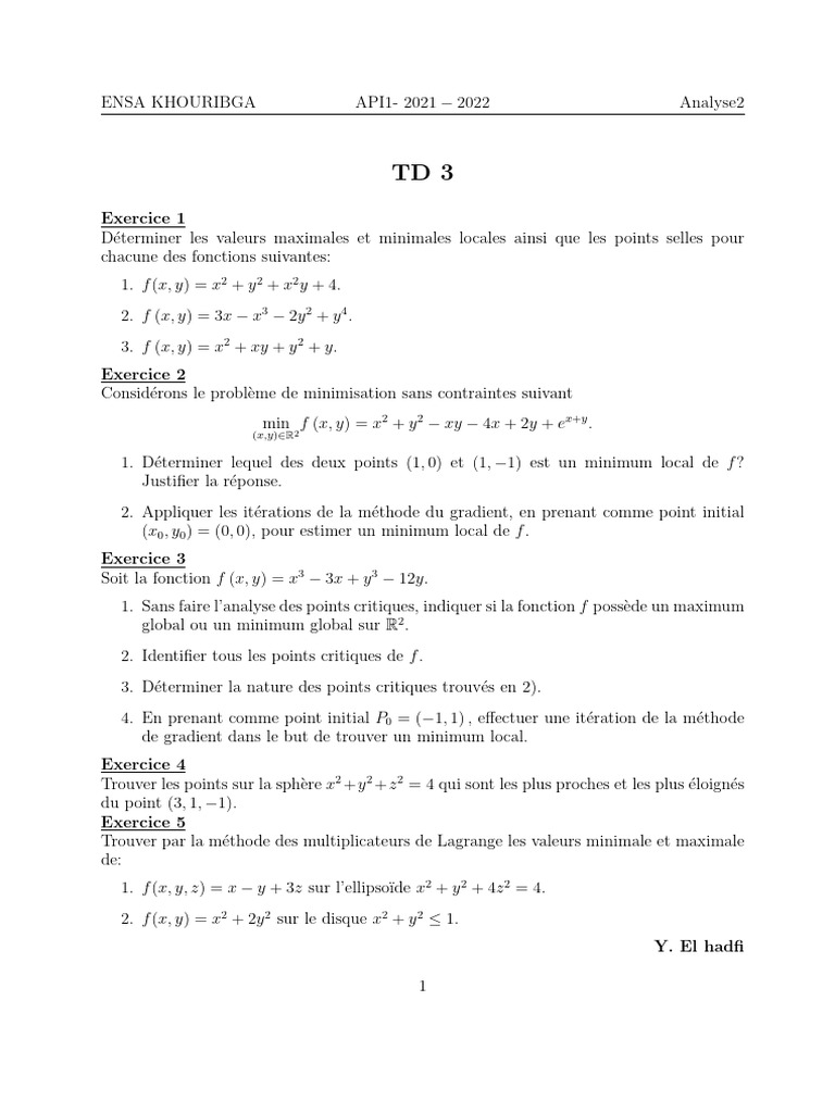 Analyse des extrêmes et optimisation mathématique | PDF