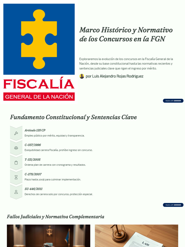 Marco Historico y Normativo de Los Concursos en La FGN | PDF