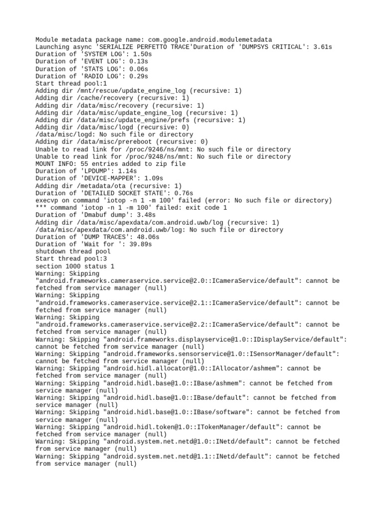 Android Module Metadata Log Analysis | PDF | Computer Programming ...