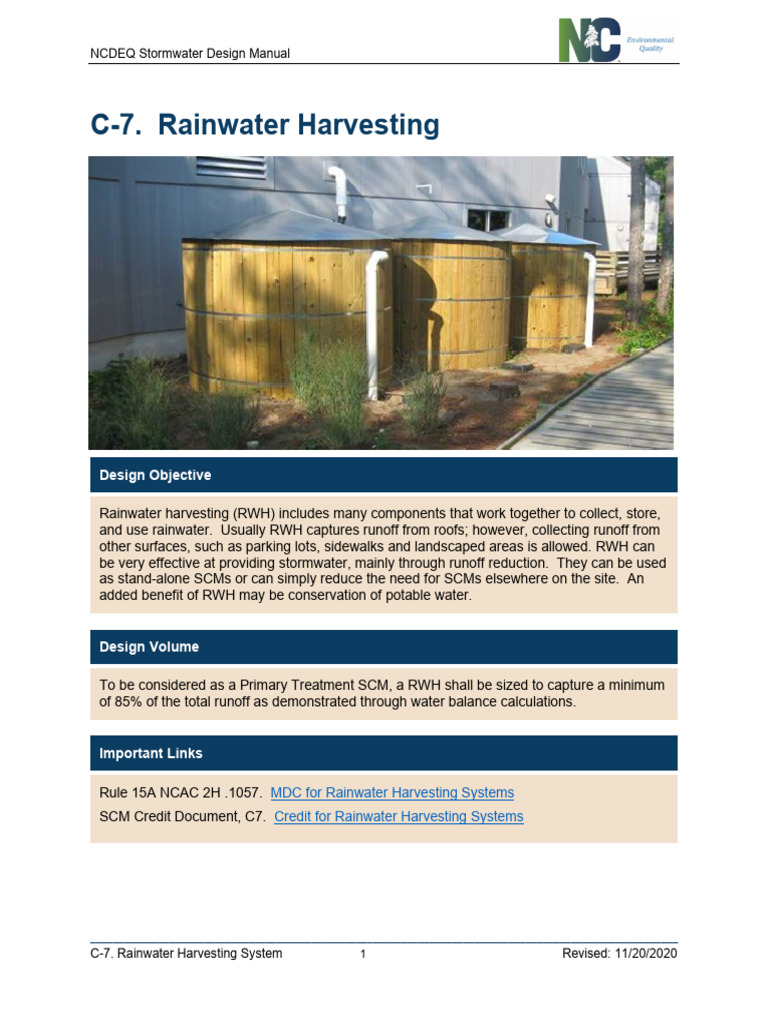 Rainwater Harvesting System Guide | PDF | Civil Engineering | Hydraulic ...