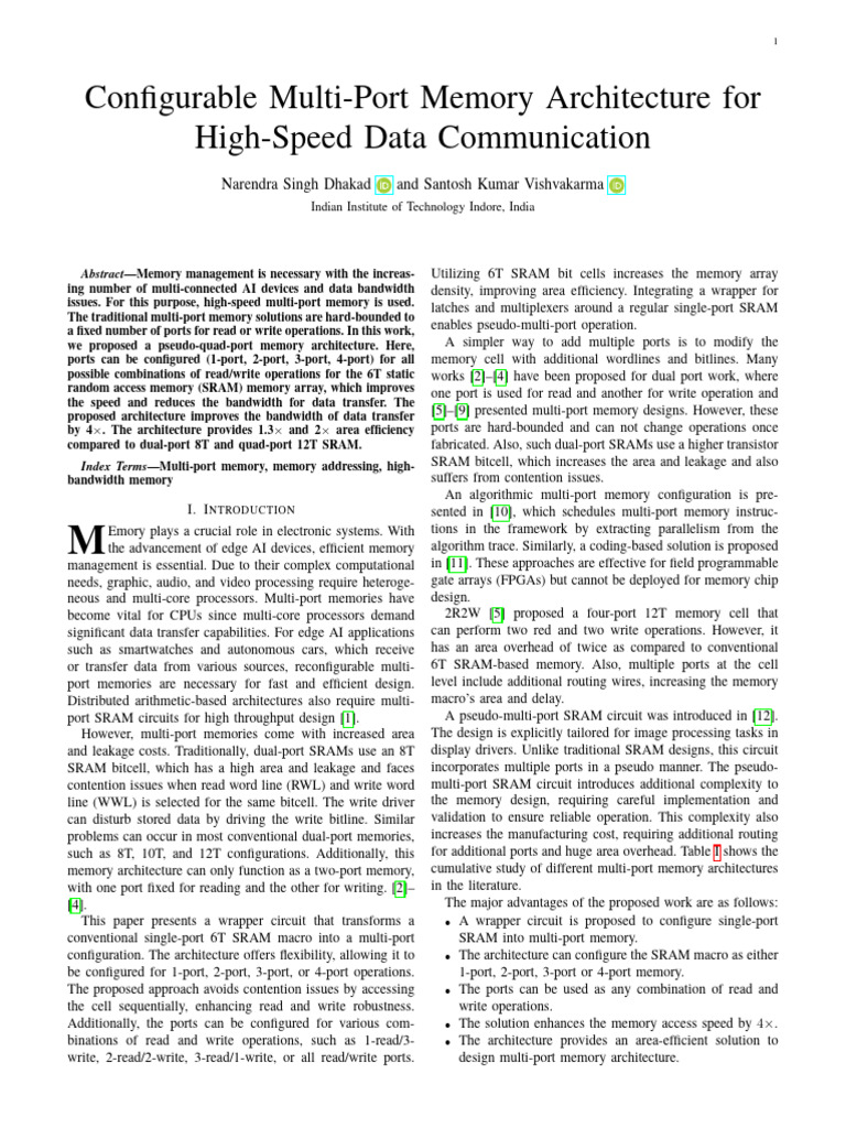 Configurable Multi-Port Memory Design | PDF | Computer Memory ...