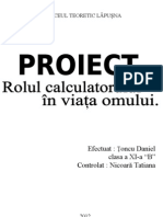 Efectuat: Oncu Daniel Ț Clasa A XI-a "B" Controlat: Nicoară Tatiana