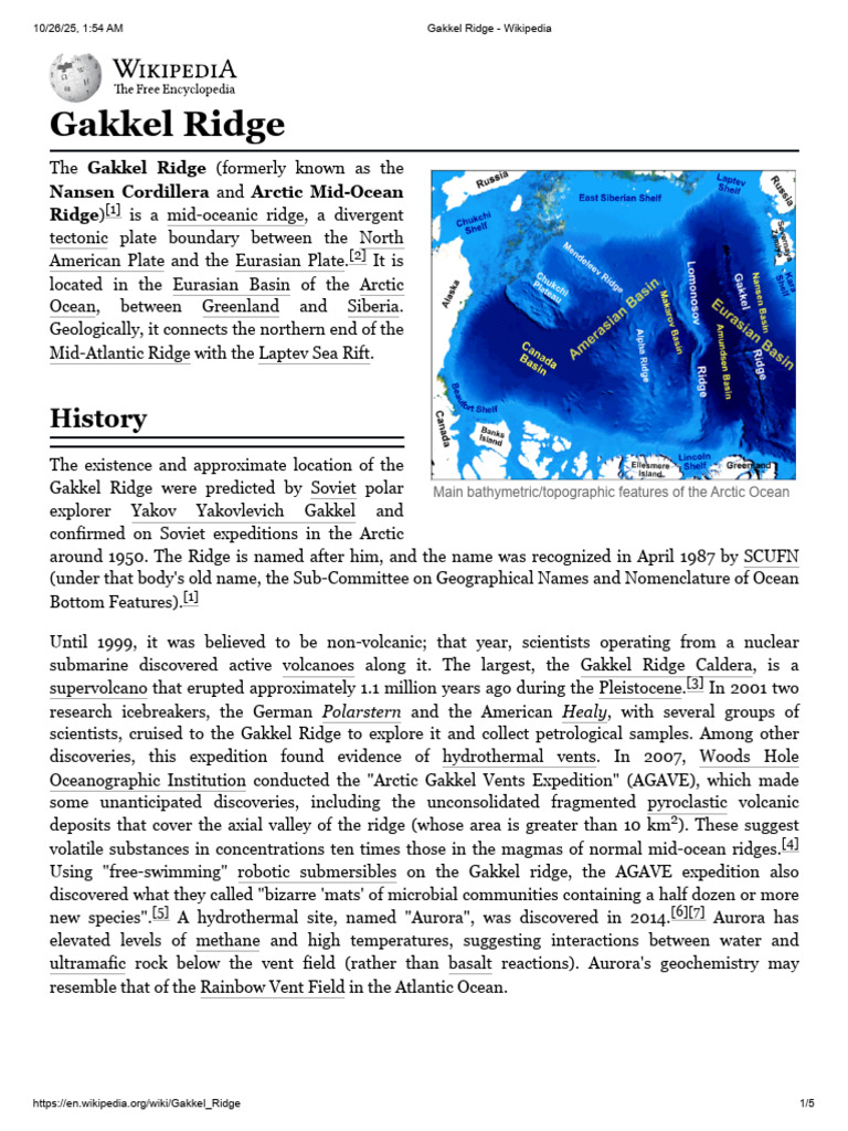 Overview of Gakkel Ridge Features | PDF | Tectonics | Volcanism