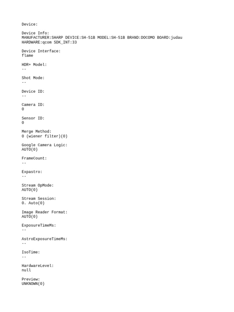 Sharp SH-51B Device Specifications | PDF