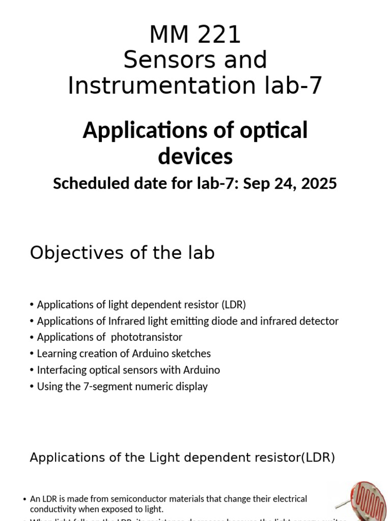 Optical Sensors Lab: Arduino Applications | PDF | Arduino | Analog To ...