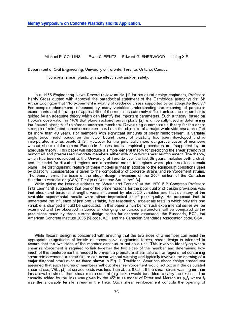 Shear Strength Theory for Concrete Structures | PDF | Strength Of ...