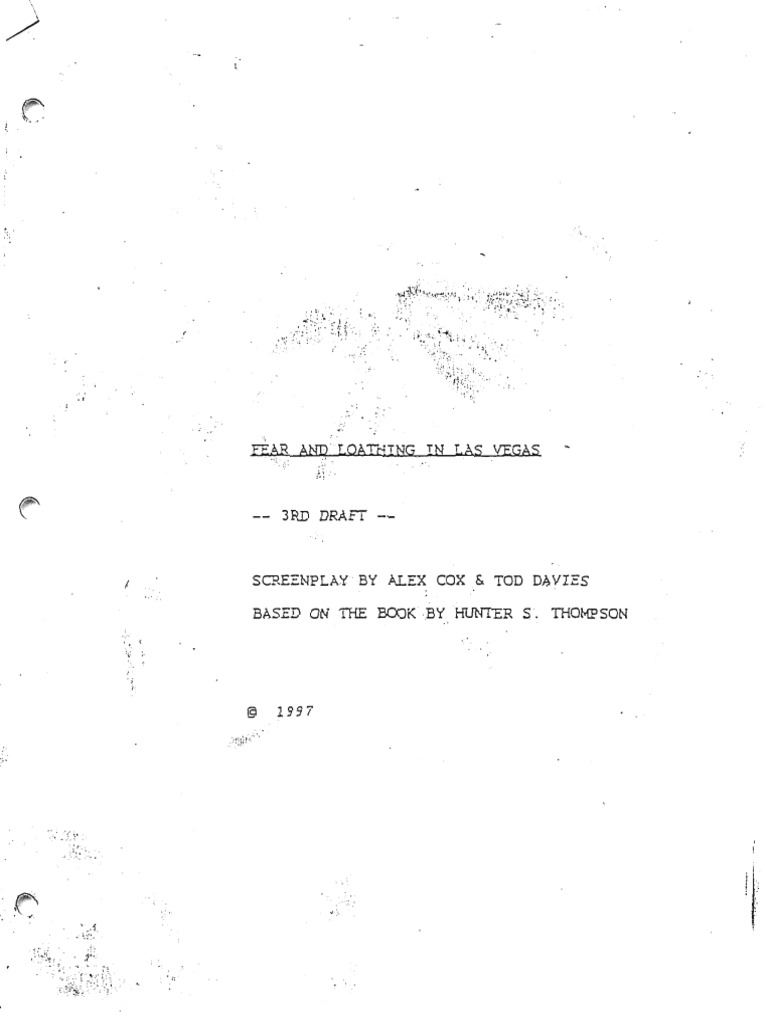 Fear and Loathing in Las Vegas Screenplay by Alex Cox,