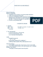 Proba de Evaluare Initiala - Romana - IV