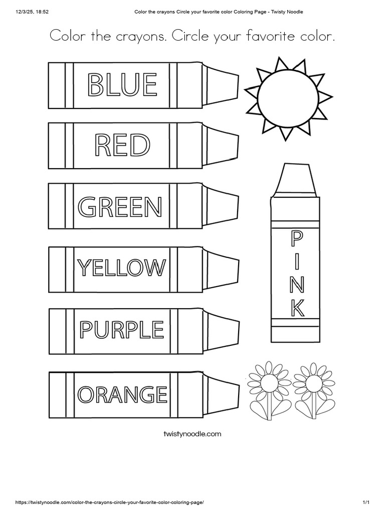 Color The Crayons Circle Your Favorite Color Coloring Page - Twisty ...