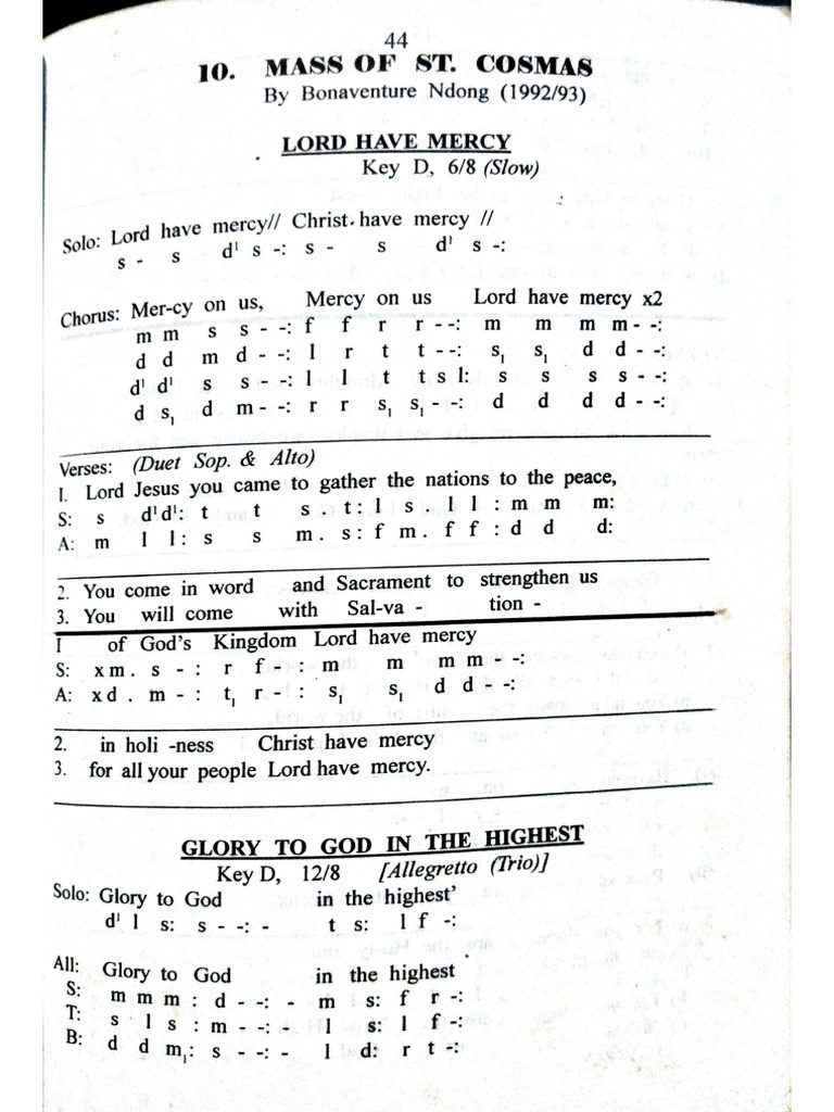 Mass Of St Cosmos Old Version Pdf