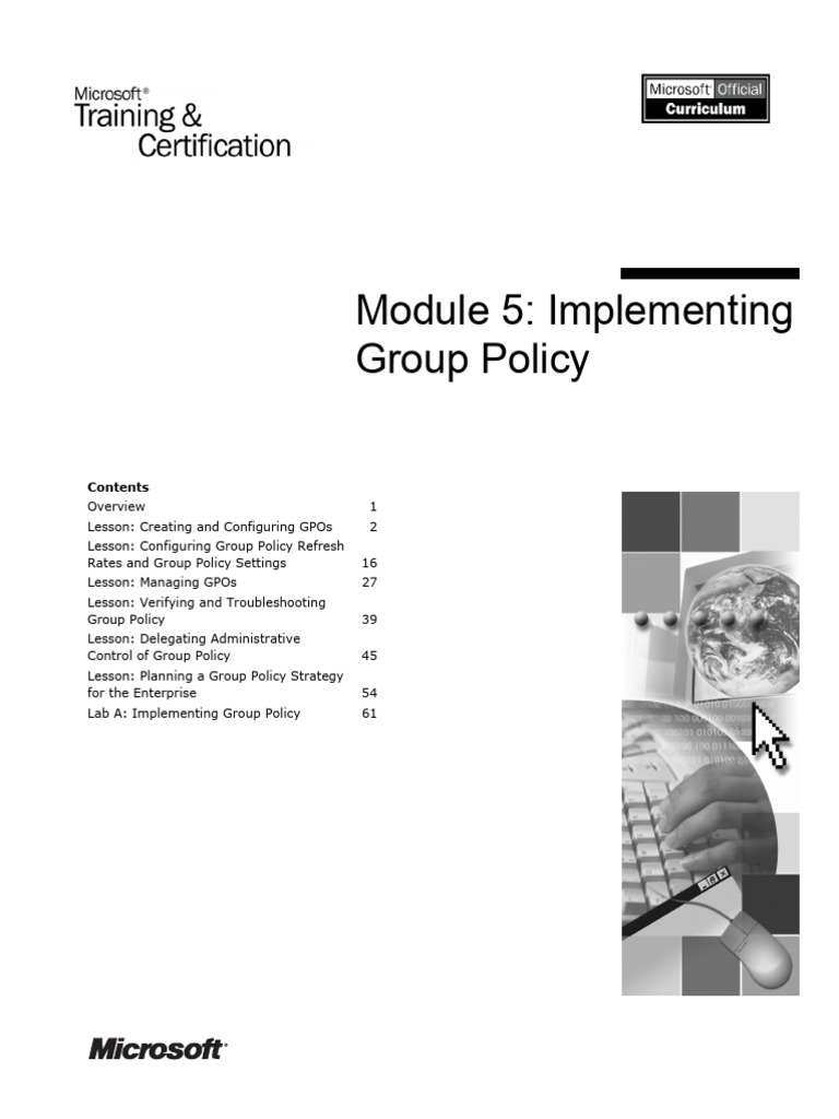 Implementing Group Policy in Active Directory | PDF | Group Policy ...