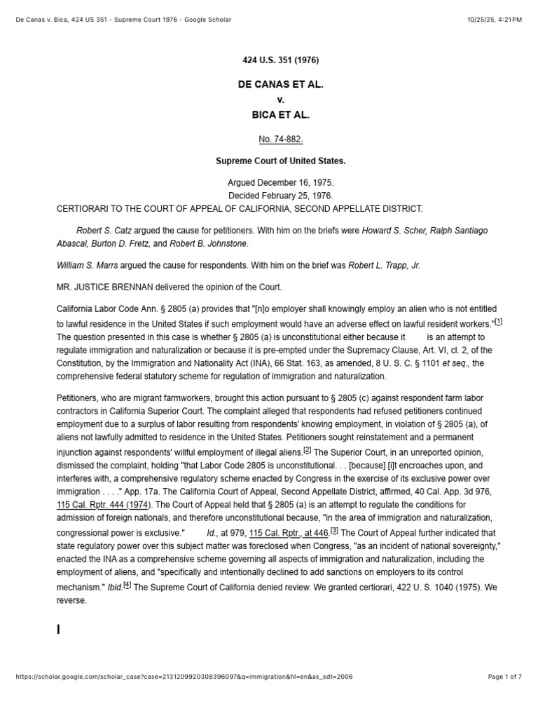 Supreme Court Ruling on Immigration Law | PDF | California Courts Of ...