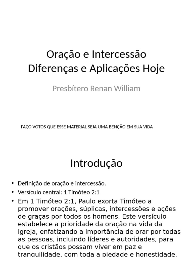 Oracao e Intercessao | PDF | Oração | Deus