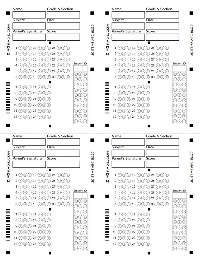 Fem New Answer Sheet 30 Items | PDF