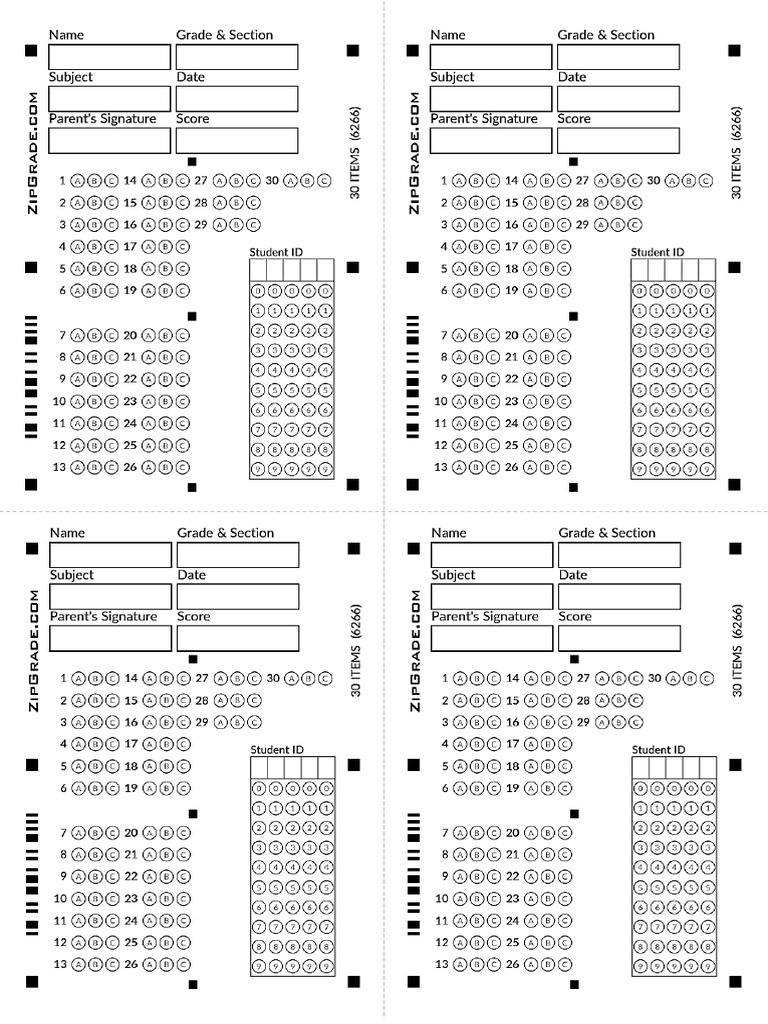 Fem New Answer Sheet 30 Items | PDF