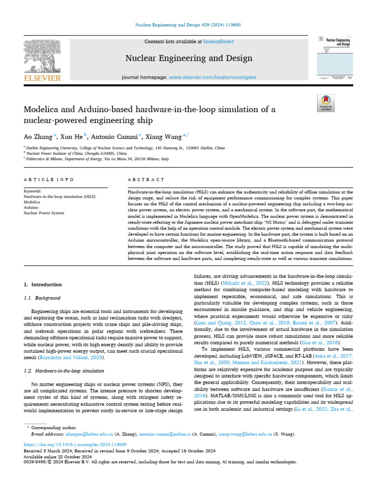 HILS Simulation for Nuclear Engineering Ship | PDF | Simulation ...