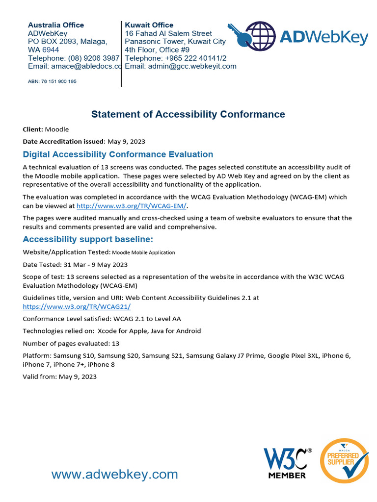 Moodle Mobile App Accessibility Audit | PDF | Software | Mobile Computers