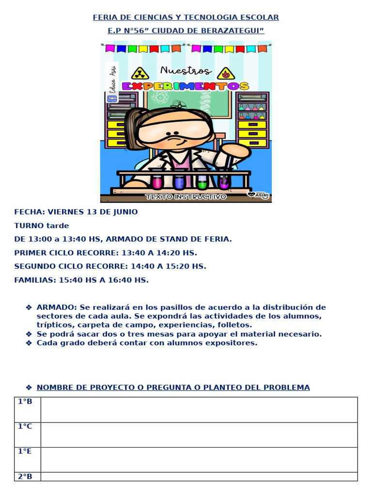 Feria de Ciencias y Tecnologia 2025 T.T | PDF