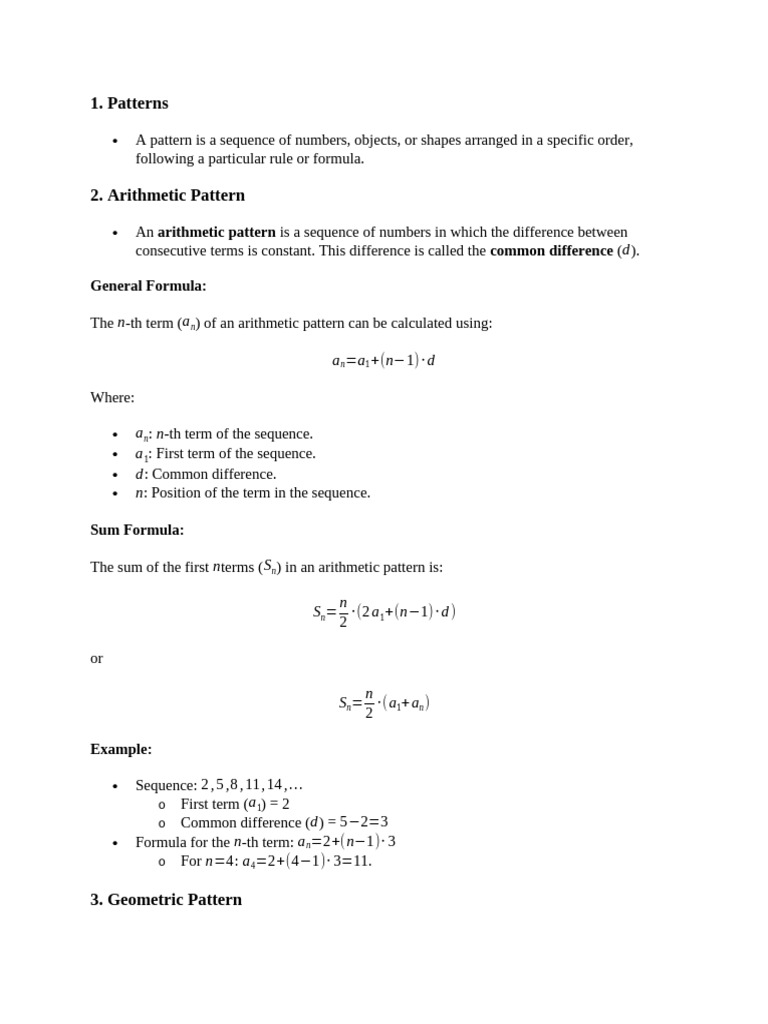 Patterns and Functions Explained | PDF | Trigonometric Functions ...