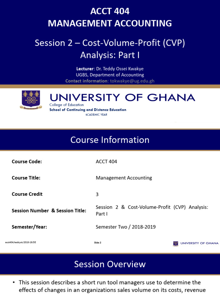 Session+2+Cost Volume Profit+ CVP +Analysis+I | PDF | Profit (Economics ...