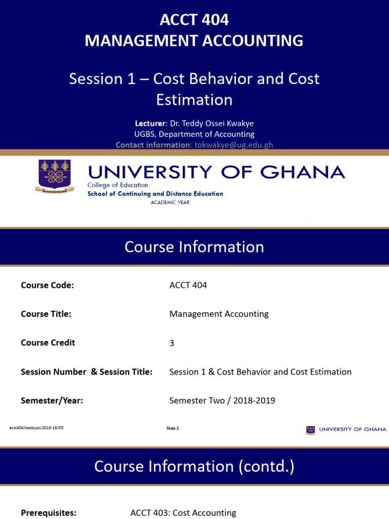 Cost Behavior and Estimation Techniques | PDF | Regression Analysis ...