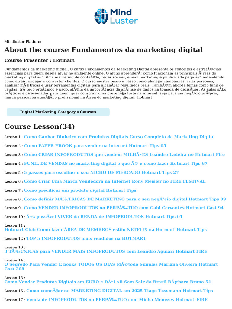 Fundamentos do Marketing Digital Hotmart | PDF | Marketing | Marketing ...
