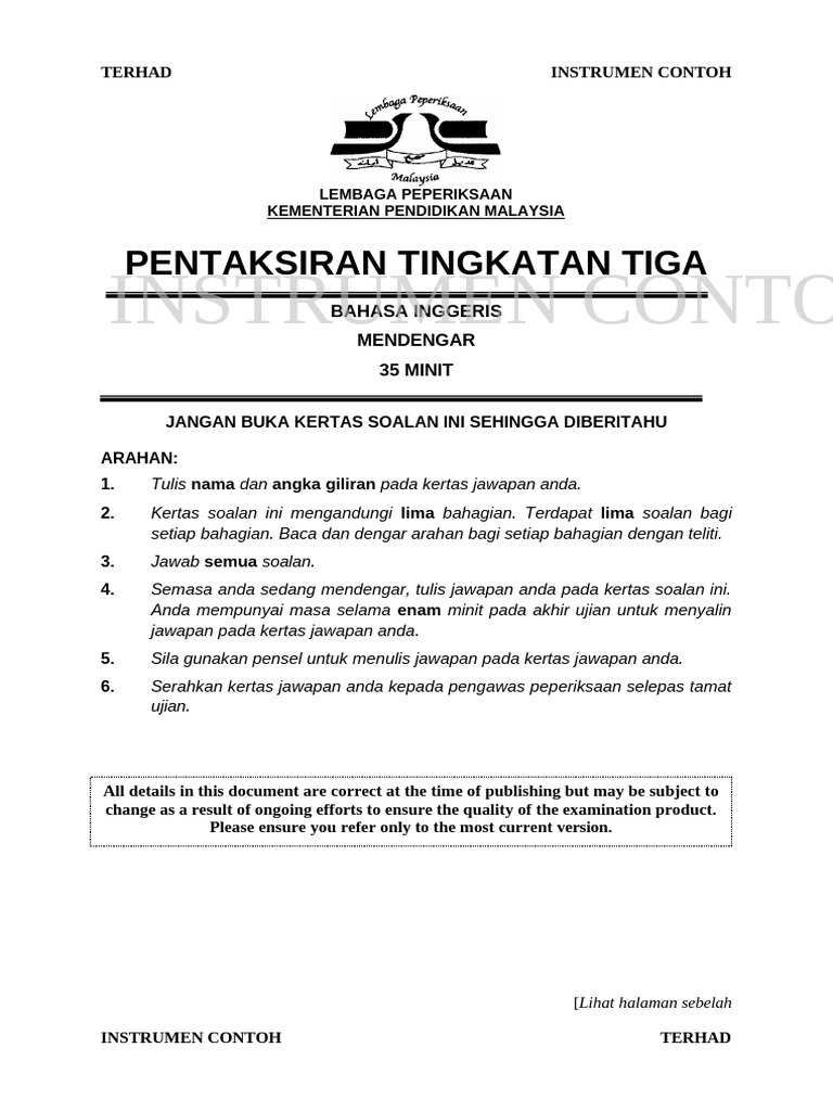 Contoh Soalan Bahasa Inggeris Tingkatan 3 | PDF | Chess Openings | Chess