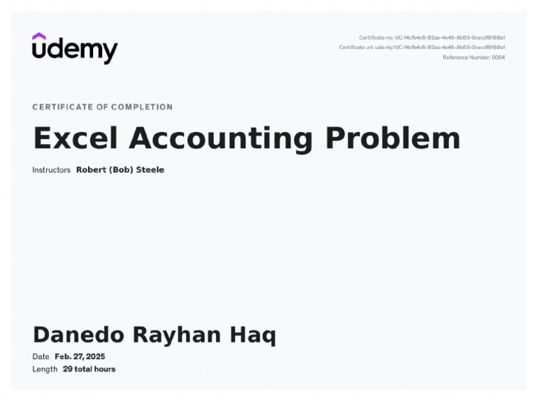 Excel Accounting Problem | PDF
