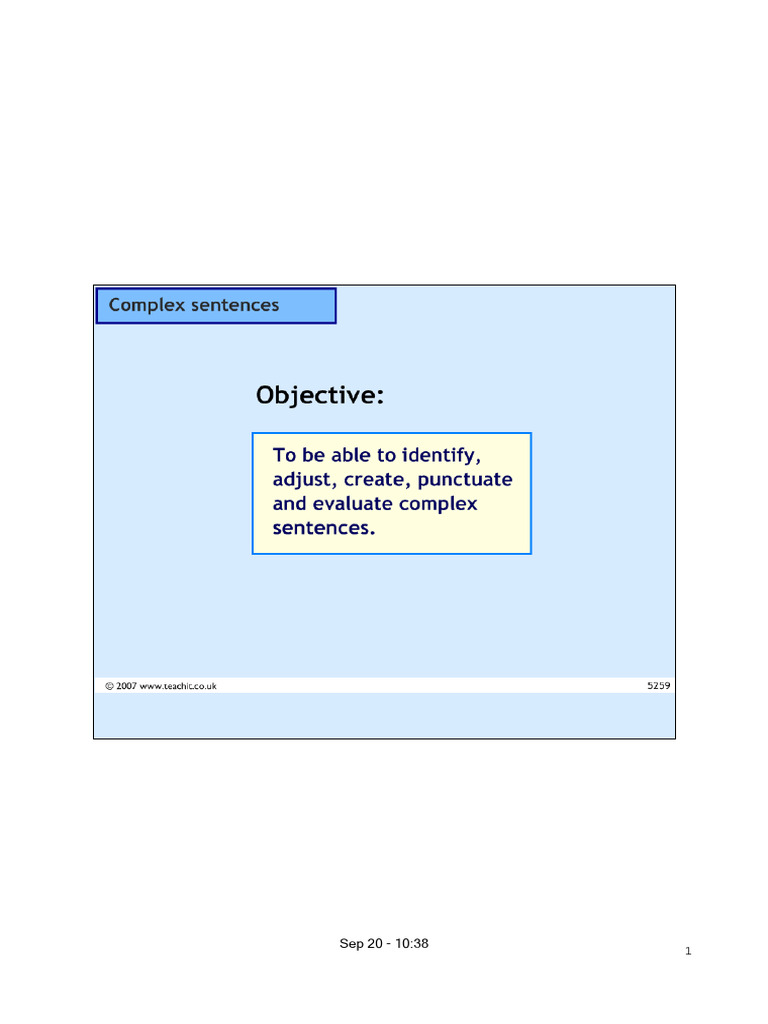 Complex Sentences | PDF