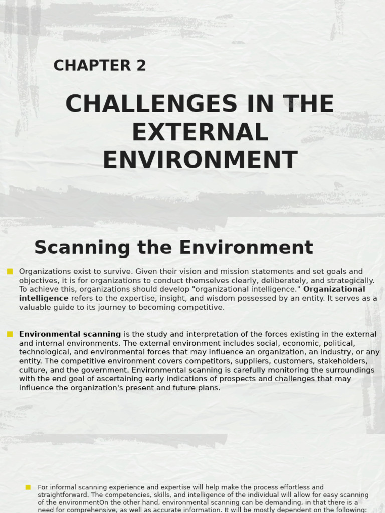 External Environment Challenges for Organizations | PDF | Trade ...