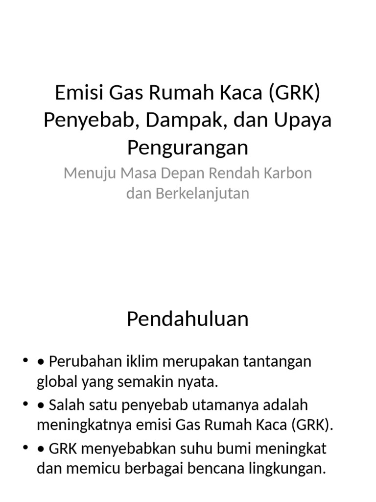 Emisi Gas Rumah Kaca Grk Pdf 