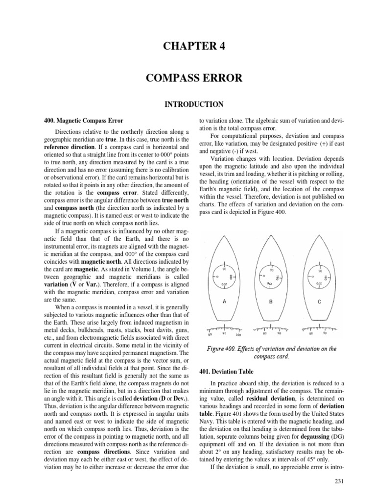 Chapter 4 Compass Error | PDF | Compass | Navigation