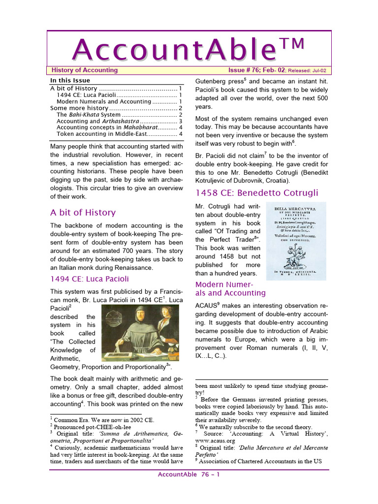 History of Double-Entry Accounting | PDF | Accounting | Financial Services