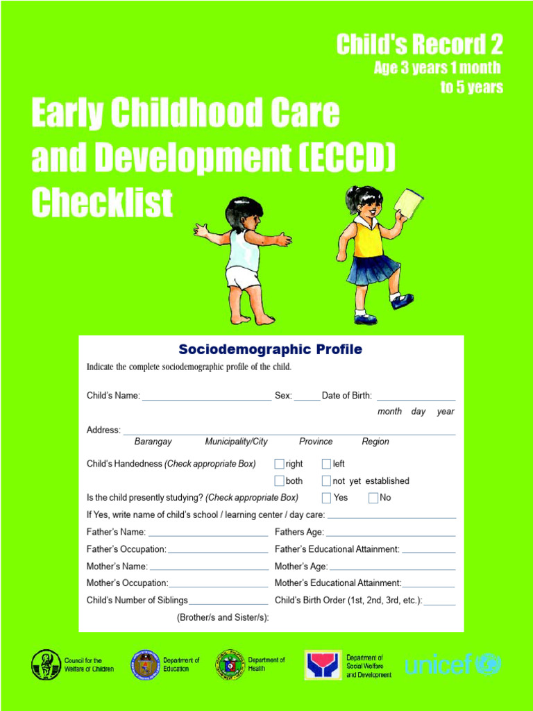 ECCD Checklist Scoring Guide | PDF | Wellness