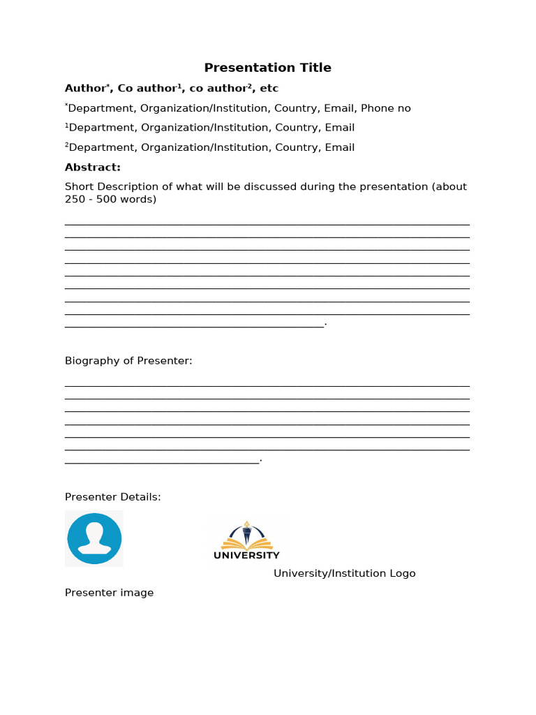 Abstract Template | PDF