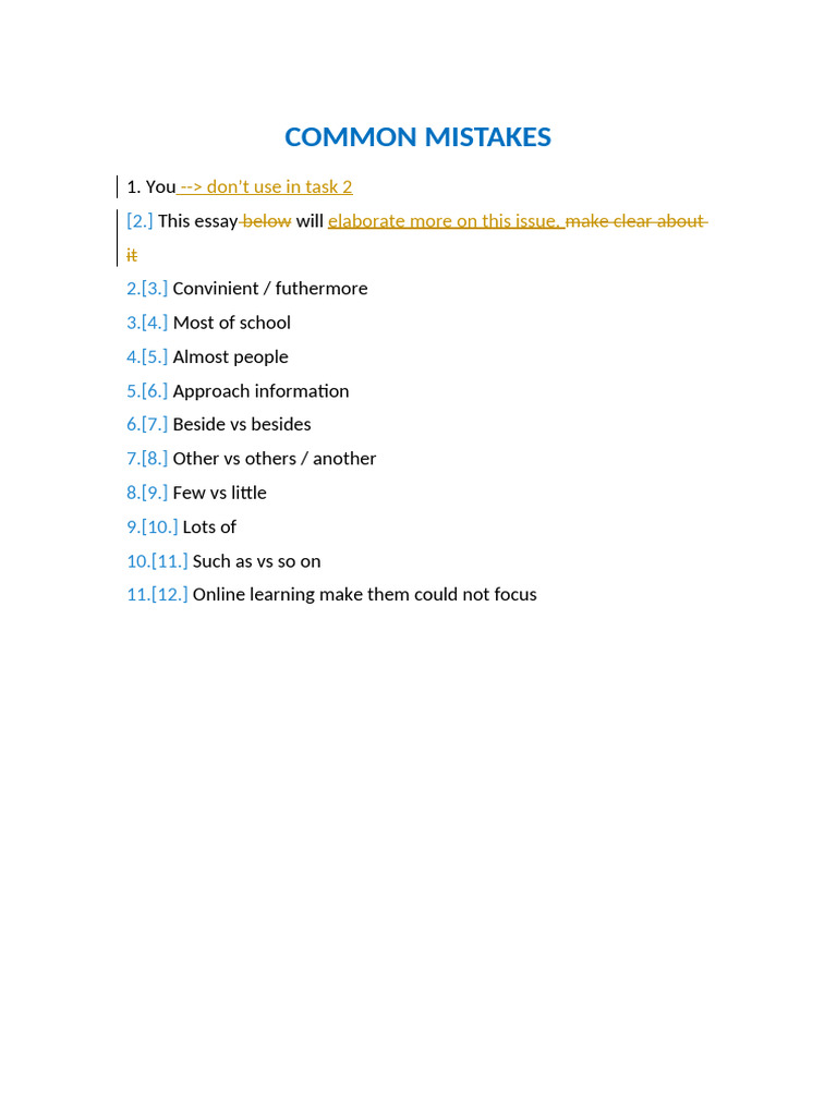 2.10 - Common Mistakes | PDF