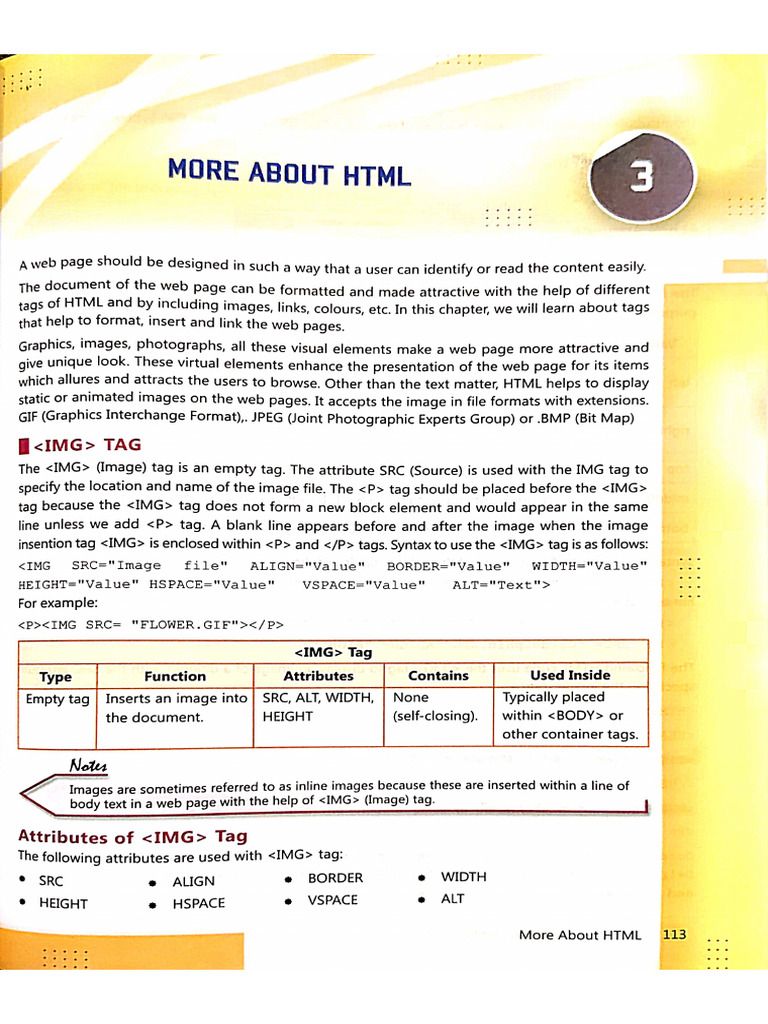 Ch3 - More About HTML | PDF