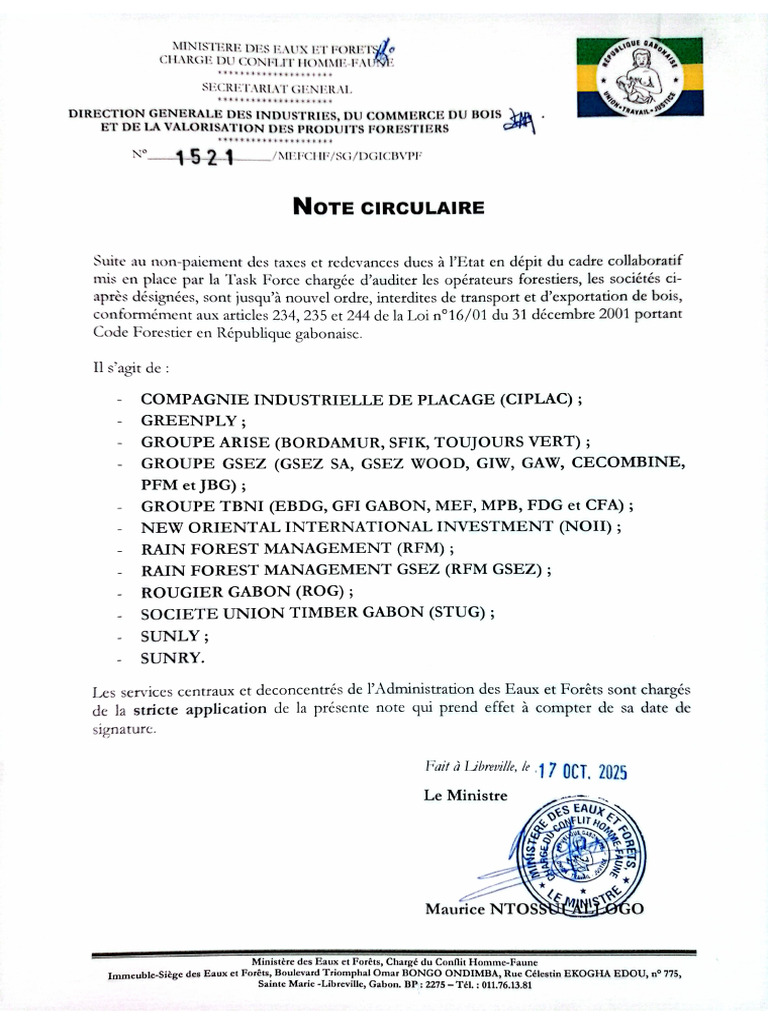 Circulaire D'interdiction Export | PDF