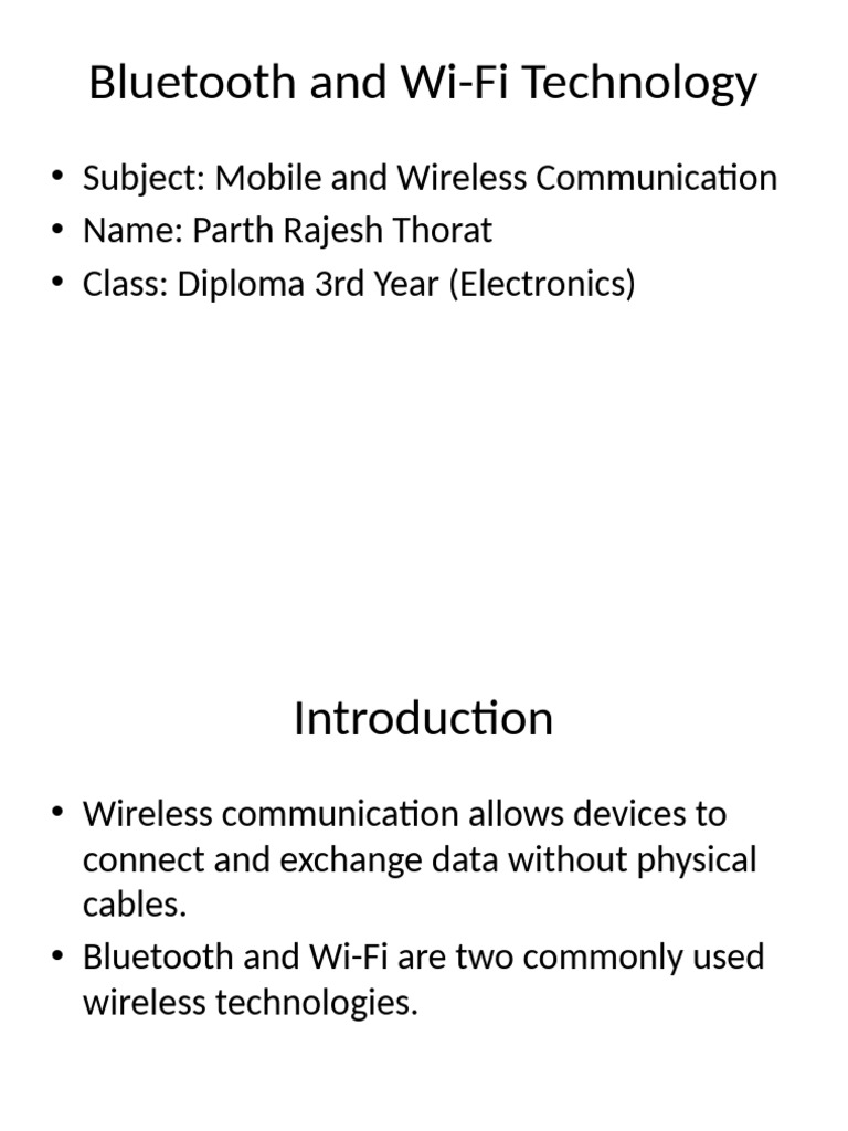 Bluetooth vs Wi-Fi: Key Differences Explained | PDF