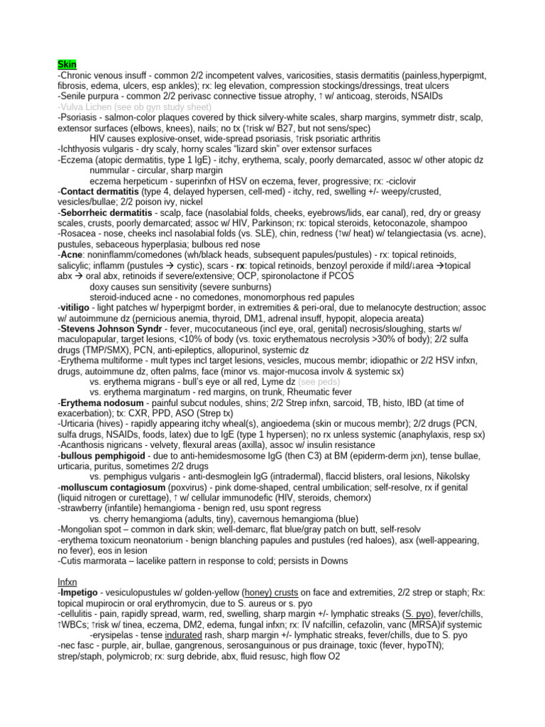 Common Skin Conditions and Treatments | PDF | Dermatitis | Cutaneous ...