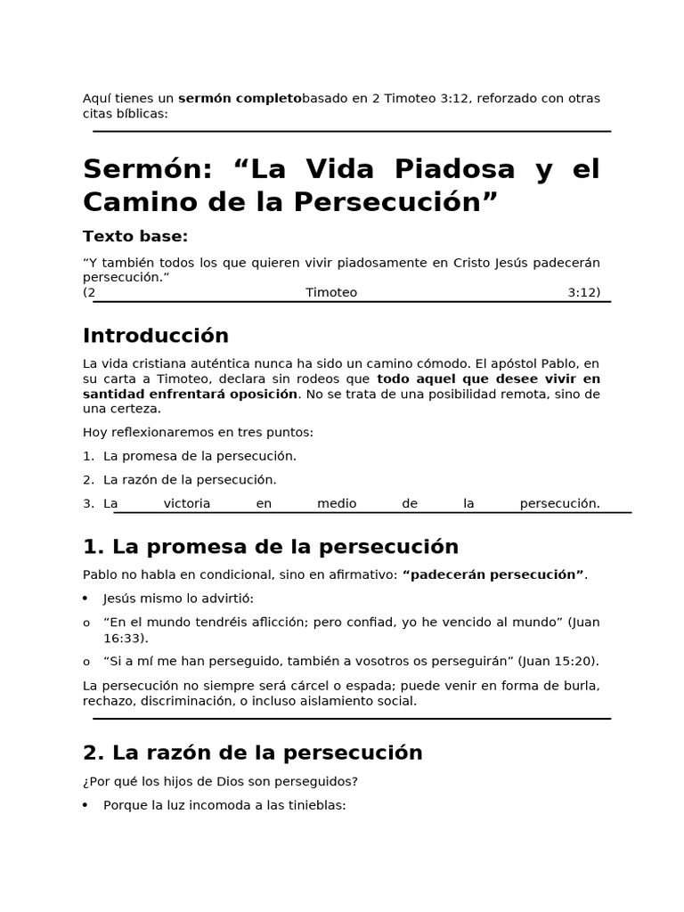 La Vida Piadosa y El Camino de La Persecución | PDF | Pablo el apóstol ...