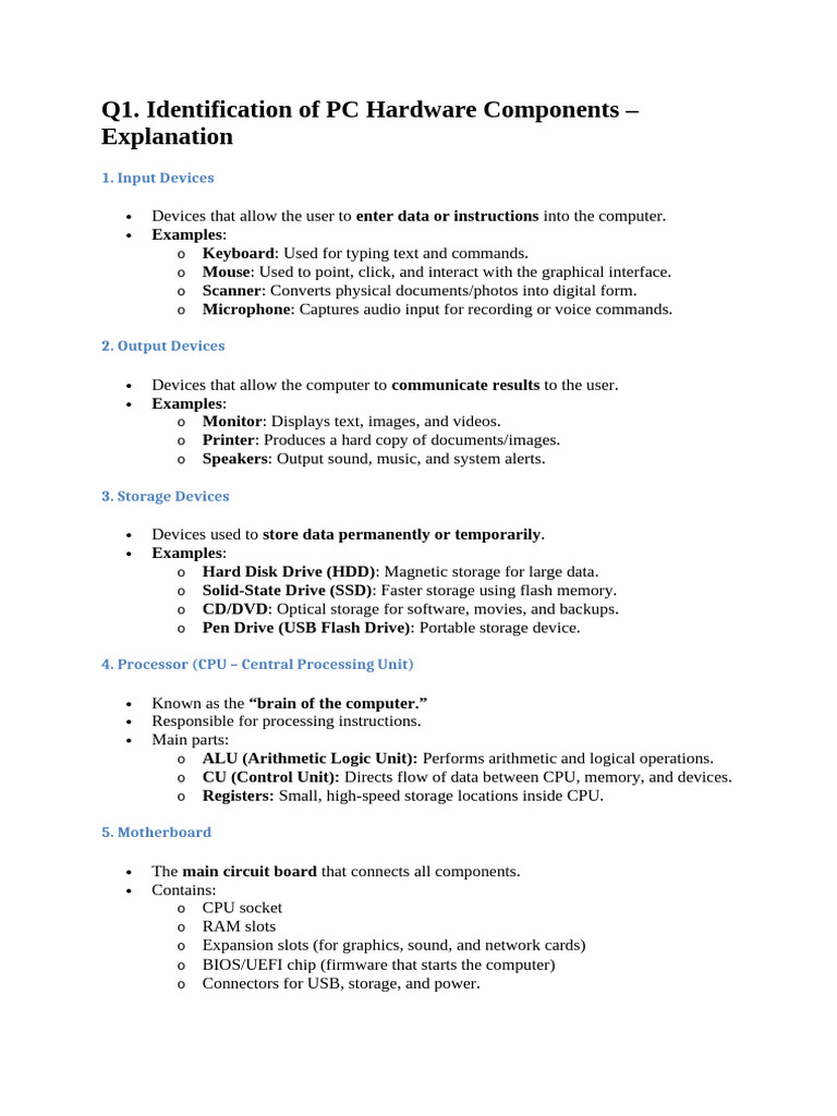 PC Hardware Components and Assembly Guide | PDF | Ip Address | Computer ...