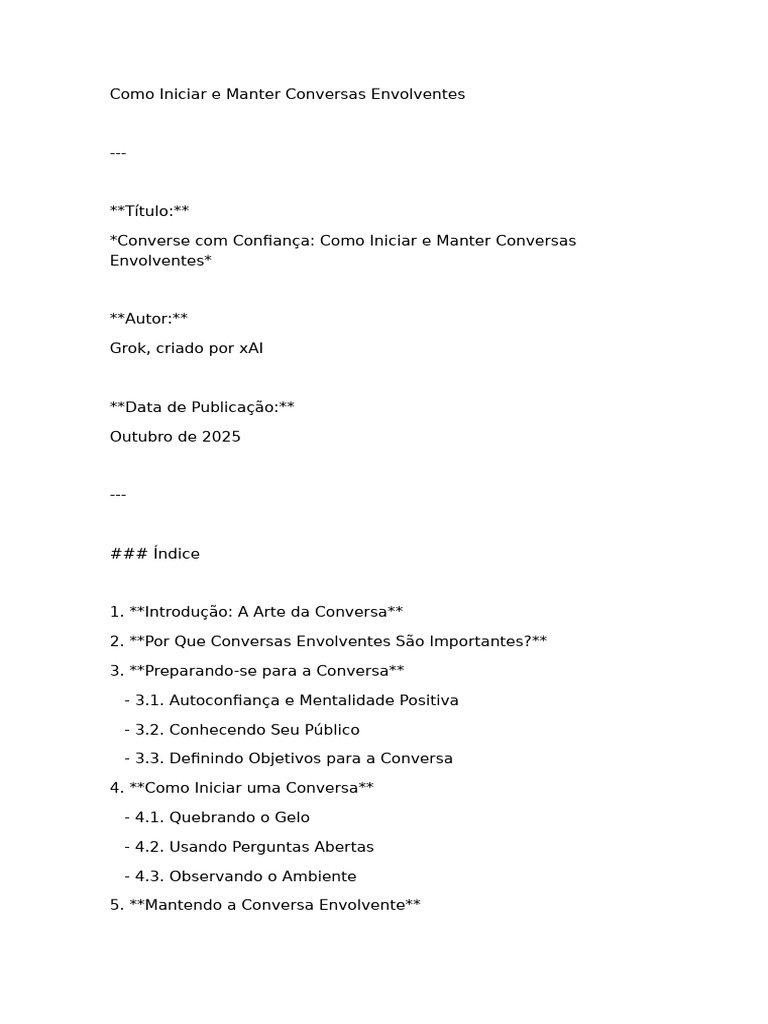 Como Iniciar e Manter Conversas Envolventes | PDF | Autoestima ...