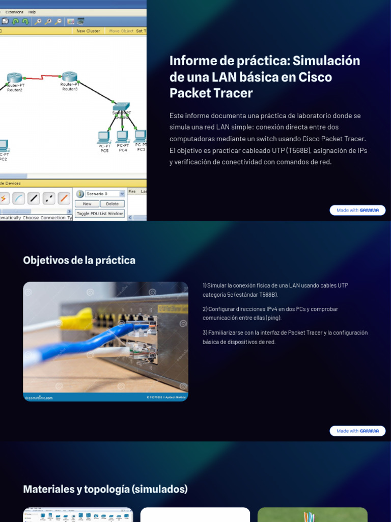 Simulación LAN Básica en Cisco Packet Tracer | PDF | Protocolos de ...