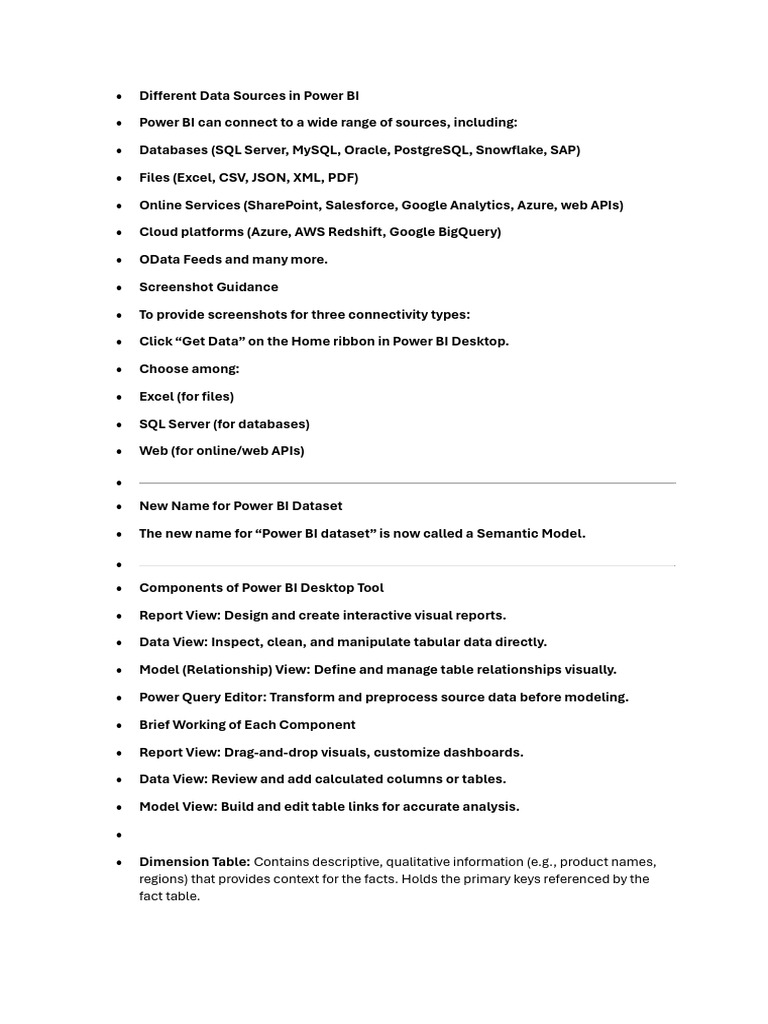 Power BI Data Sources Overview | PDF