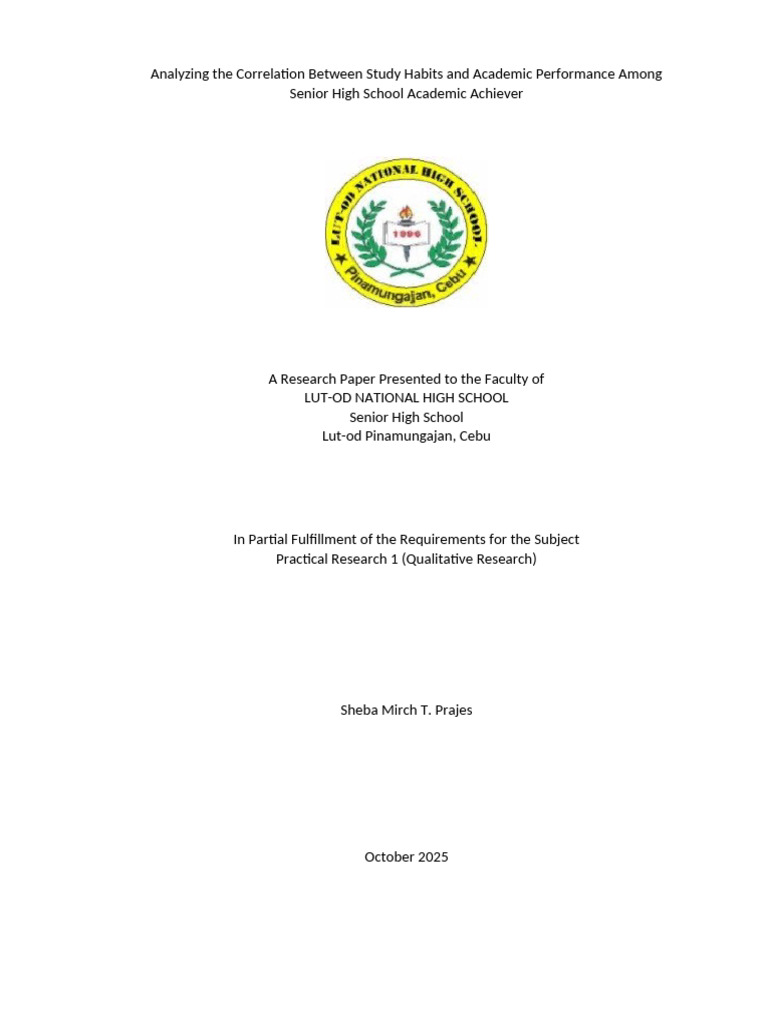 Study Habits and Academic Success Correlation | PDF | Behaviorism ...