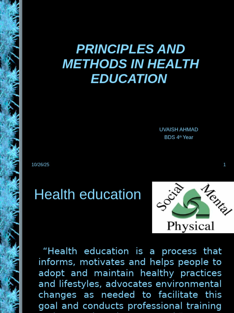 Principles and Methods of Health Education | PDF | Motivational ...