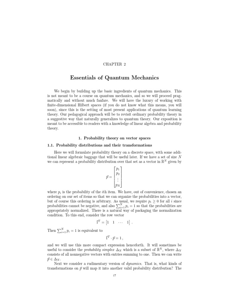 Quantum Mechanics: Probability Theory Basics | PDF | Matrix ...