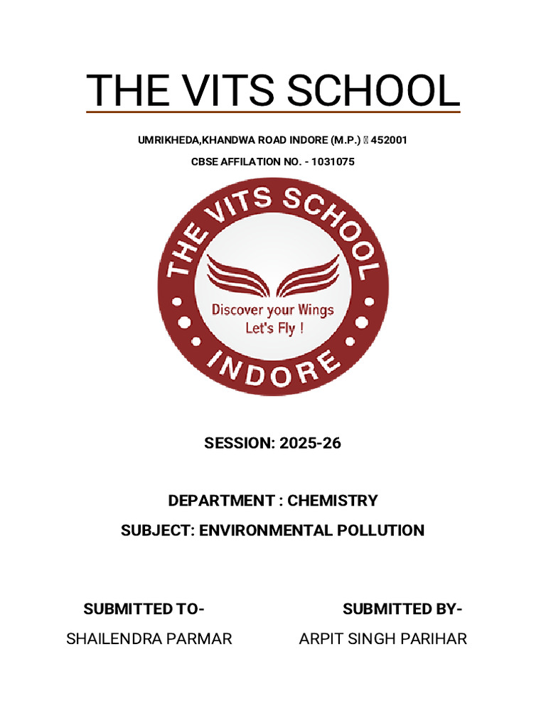 The Vits School Project Front Page | PDF